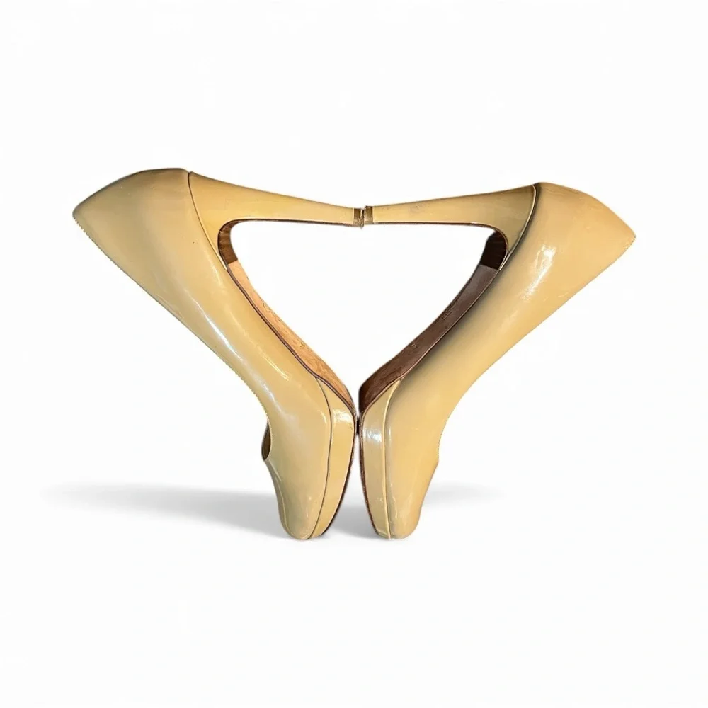 Cole Haan Nike Air Technology Elegant Patent Leather Nude Pumps Size 8B
